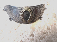 1 pointe métal argenté ancienne pour botte western country fer cheval