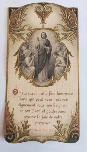 Ancienne image pieuse souvenir - image,