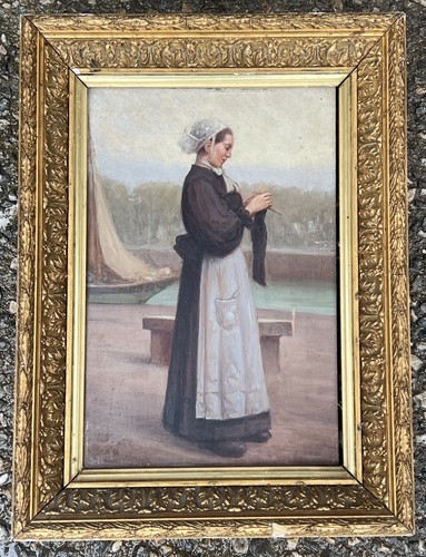 Huile sur bois xixe - bois,