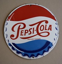 Pplaque émaillée Vintage Pepsi-Cola anglaise