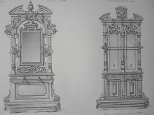 Meuble Antichambre RENAISSANCE GRAVURE le MAGASIN de MEUBLES V. QUETIN XIXéme