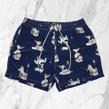 VILEBREQUIN Short De Bain Homme Pellicans Bleus Élastique Poches Taille XL
