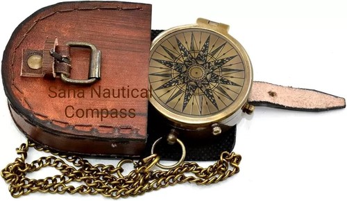 Ancien laiton vintage boussole - laiton,