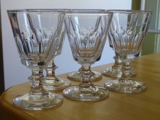 SAINT LOUIS 6 ANCIENS VERRES A VIN ROUGE CRISTAL TAILLER CATON ht 11,3 cm 19 EME