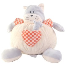 Peluche Doudou chat blanc bleu