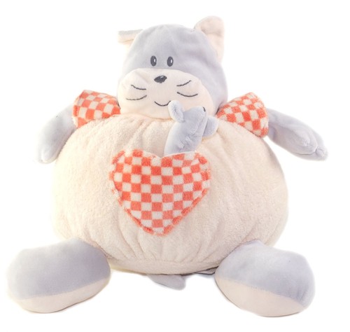 Peluche doudou chat blanc - peluche,