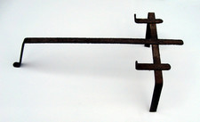 Ancien grille-pain en fer Ustensile pour âtre de cheminée Objet Art Populaire