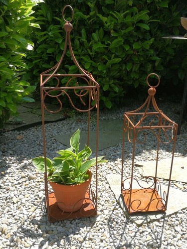 Lampe fleurs rouille - lampe, en