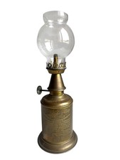 Lampe Pigeon ancienne laiton & verre H23 Cm