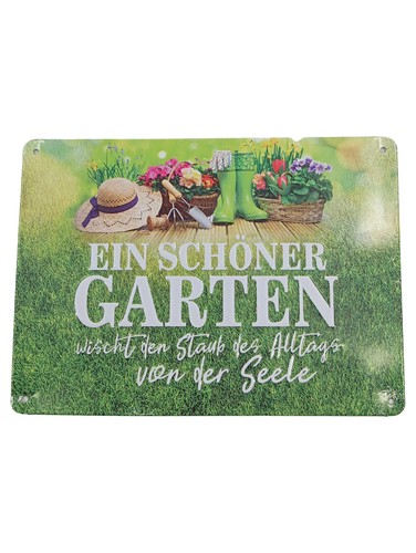 Plaque métal jardin nain - plaque,