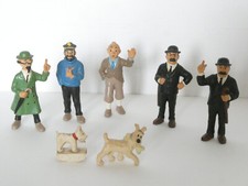 Lot 6  figurines TINTIN  BULLY + Milou taille-crayon.