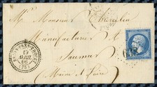 Lettre de BRION-près-THOUET (Deux-Sèvres) - 1866 / Cote 190€ - ind.16 Pothion