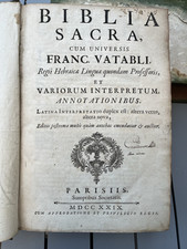 BIBLE 18eme Biblia Vatabli Sacra en deux tomes de 1729 et 1745