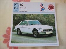 CARTE FICHE AUTO MG MGB GT V8