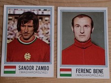 2 VIGNETTES STICKERS PANINI WORLD CUP MÜNCHEN 74 2 JOUEURS HONGRIE 389/386