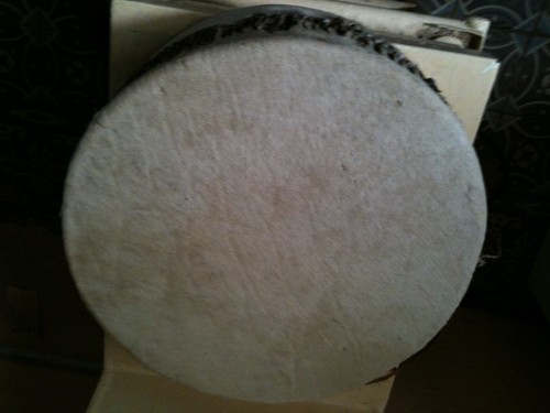 Ancien tambour peau - ancien, en