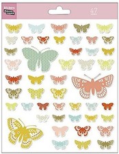 Stickers Papillons tons pastel planche 20 cm x 15,5 cm autocollants scrapbooking