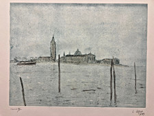 MONOTYPE ORIGINAL CLAUDE LEGROS /VENISE 1983