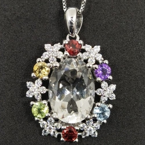Pendentif incolore argent - incolore, en