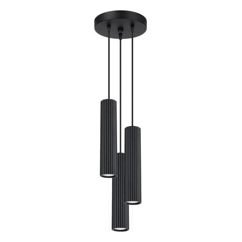 Suspension aluminium noir gu10 - aluminium,