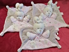 Doudou lot de 3  lapins plats  rose Nicotoy Simba toys Kiabi Etat Neuf