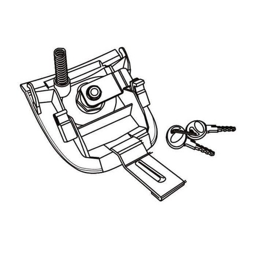Platine serrure top case - de,