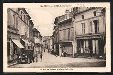 CPA Mareuil-sur-Belle, Rue de Rudeau et place Lafayette 1947 