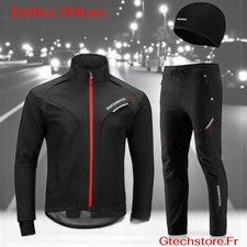 Ensemble Cyclisme Hiver Thermique Coupe-Vent Imperméable Veste Pantalon unisexe