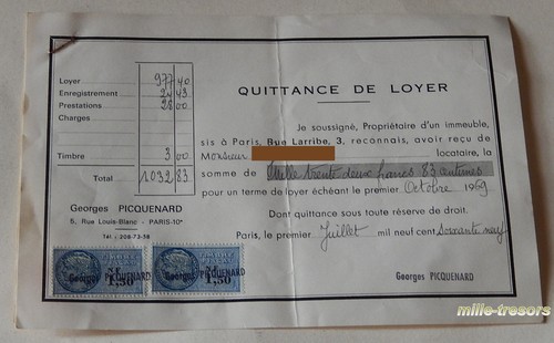 Quittance loyer juillet - loyer,