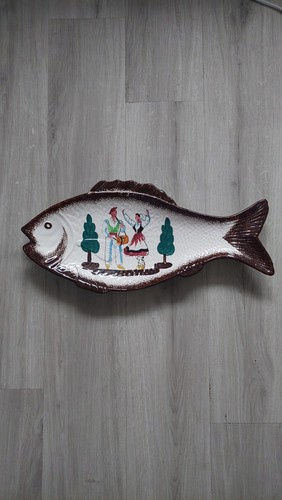 Plat poissons faience - plat, pornic