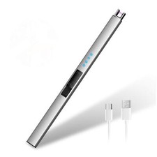 Allume Bougie Électrique USB Rechargeable Briquet Arc Électrique Coupe-Vent L...