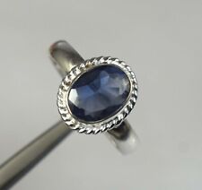 Bague de créateur ovale certifiée saphir bleu de Ceylan naturel 6,10 ct pierr...