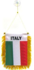 FANION ITALIE 15x10cm - Mini drapeau ITALIEN 10 x 15 cm spécial voiture - Banniè