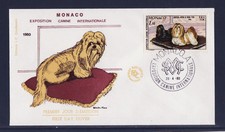 MONACO   enveloppe 1er jour   expo canine  chien  lhassa apso    1980