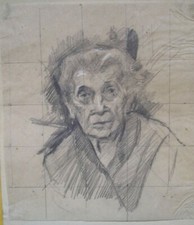 DESSIN ANCIEN - DUGAS-VIALIS - CRAYON SUR PAPIER CALQUE 18 X 16 cm