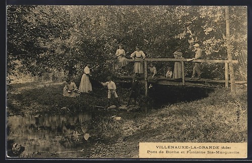 Cpa villenauxe grande pont - cpa,