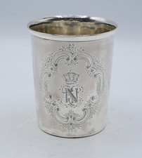 RARE TIMBALE 130 GRS ARGENT MASSIF POINCON MINERVE NAPOLEON 3 COURONNE IMPERIALE