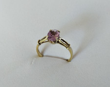 ANCIENNE BAGUE VERMEIL ARGENT MASSIF AMÉTHYSTE TAILLE 59