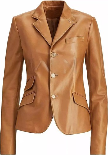 Veste cuir agneau - veste, marron