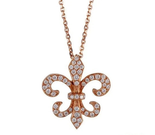 Collier pendentif fleur lis - de,
