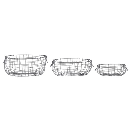 Ovale panier métallique set - panier,