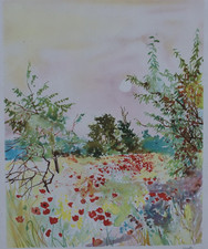 les coquelicots lithographie