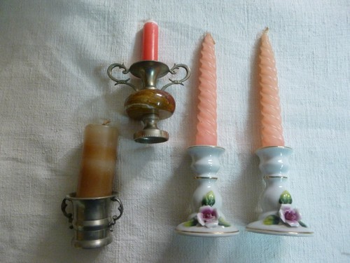 Lot paire de - /, bougeoirs