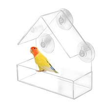 Mangeoire à Oiseaux pour Fenêtres, Transparent Bird Feeder avec 3 Ventouses, ...