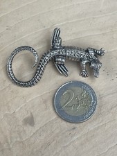 Ancienne broche en argent massif et marcassite lézard
