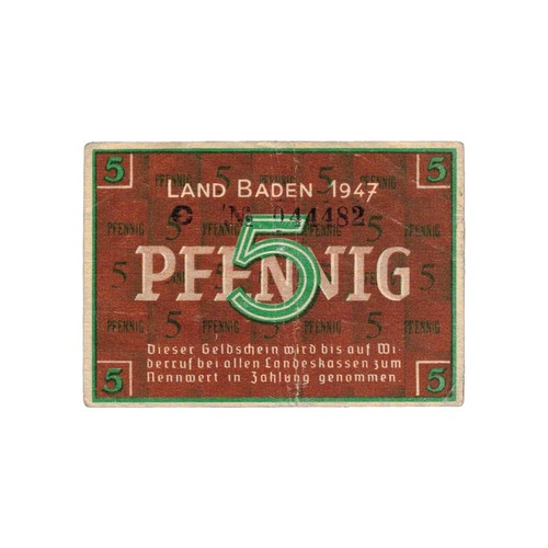 Allemagne billet 5 pfennig - allemagne,