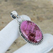 Pendentif En Rhodonite Rose En