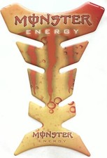 MONSTER PROTECTION RESERVOIR MONSTER TANK PAD PROTECTOR Decal 3D Noir & Orange