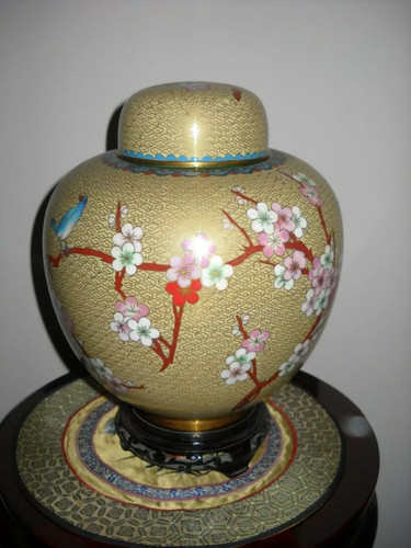 Cloisonne vase potiche pot - cloisonne,