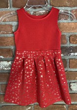 Epic Threads Girls Size 5 Sleeveless Red dress With Gold Stars